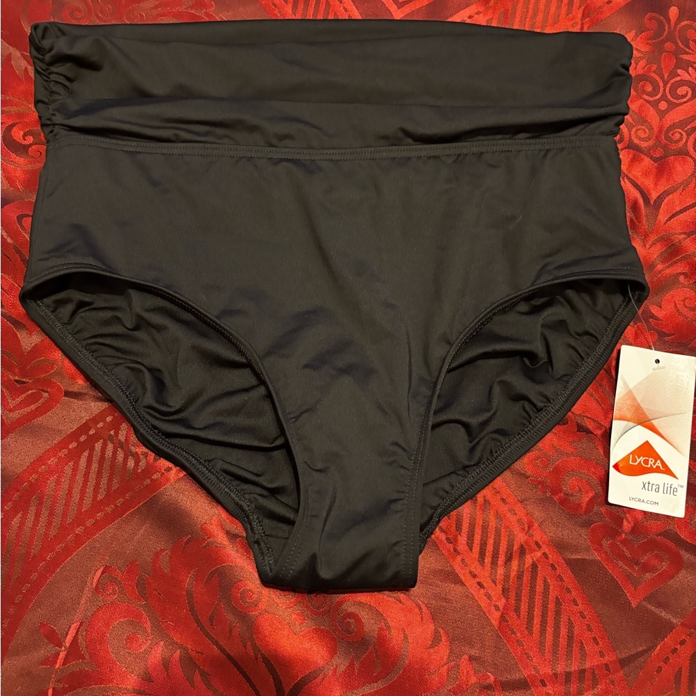 Lands' End Women's Classic Black Swim Bottoms size S